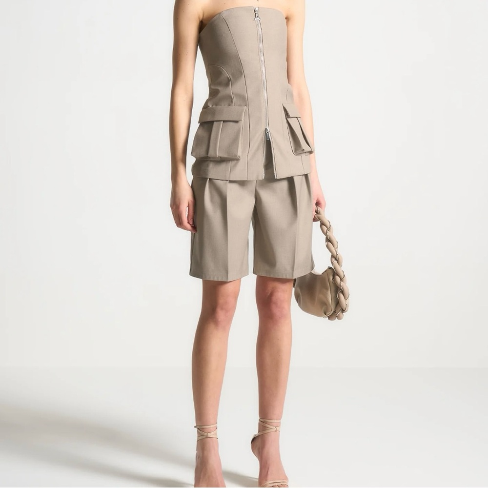 Stylish Strapless Top | Taupe